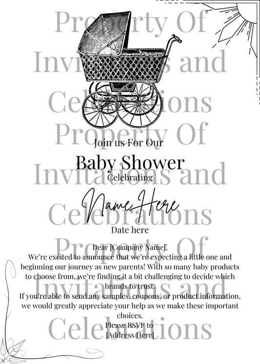 Gender Neutral Baby Shower Company Invitation