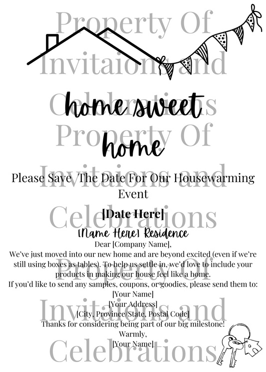 New Home Owner (Housewarming) Company Invite